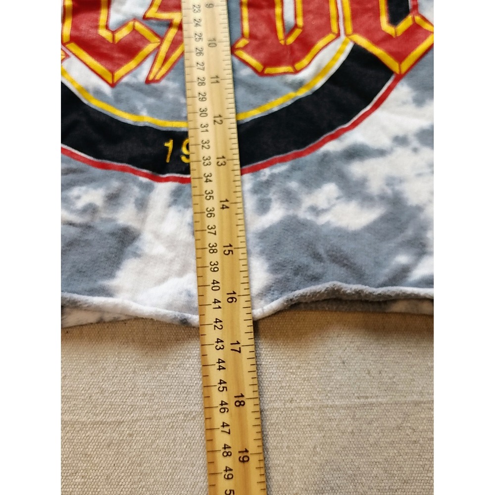 ACDC High Voltage Rock N Roll 1976 Tie Dye Cropped Hoodie Grey White XL 21 - Picture 4 of 8